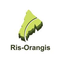 Map of Ris Orangis design illustration, symbol, sign, outline, World Map International template on white background vector