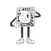 qr código escanear personaje vector