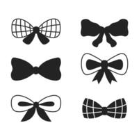 Black bow tie set vector