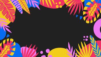 Colorful summer background with tropical leaves vector