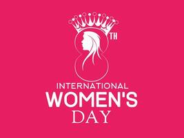 Celebration of International Women's Day March 8, illustration design of female face in figure eight, isolated on pink background vector