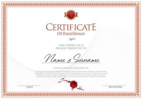 certificado o diploma modelo retro diseño ilustración vector