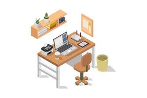 Freelance office isometric vector