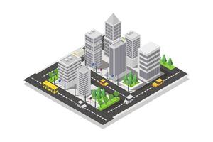 Illustrated isometric city vector