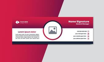 Unique Modern business Email Signature Design template banner vector
