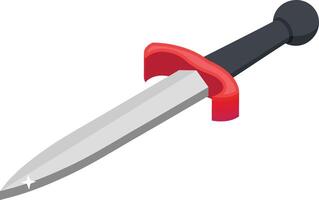 Isometric Dagger with Red Handle vector