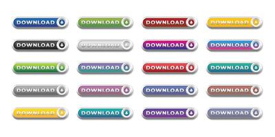 Download web button icons set colorful buttons collection vector