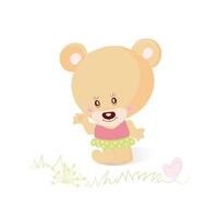 BEAR is cheerful and beautiful. vector