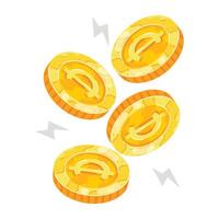 Gold Coins Flat Stickers vector