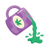 Weed Culture Flat Stickers vector