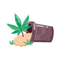 Cannabis Culture Flat Stickers vector