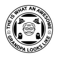This is what an awesome grandpa looks like funny grandpa retro vintage t shirt design. vector