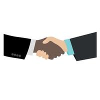 Handshake, two male hands close-up, business, agreement, deal, people of different nationalities vector