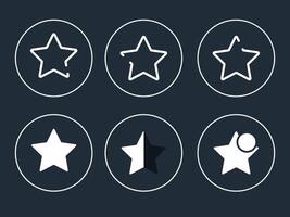 Various type of broken star shape flat icon design vector