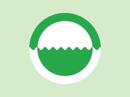 Abstract green circle shape flat design vector
