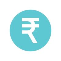 Abstract INR rupee currency coin on blue background vector