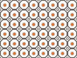 Black hexagon with orange star background pattern vector