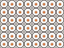 Black hexagon with orange star background pattern vector