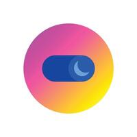 Gradient Web night mode switch UI flat icon vector