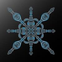 3d mandala caleidoscopio étnico motivos degradado metálico estilizado copo de nieve elemento vector