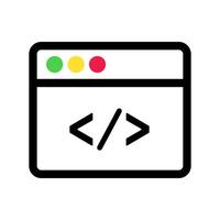 Flat design source code window icon. vector