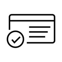 Card verification icon. Card and check mark. vector