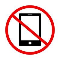 Smartphone use prohibited sign. Smartphone use not allowed icon. vector