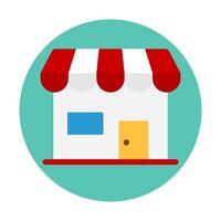 Flat design retail icon. Store or shop icon. vector