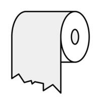 Torn toilet paper roll icon. vector