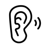 Ear icon listening to sound. vector