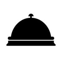 Reception bell silhouette icon. Desk bell. vector