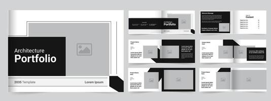 Architecture Portfolio Layout Landscape editable Portfolio Template vector