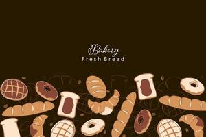 Breads illustration background pattern vector