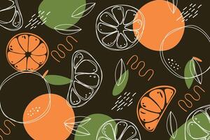 Citrus oranges fruits seamless pattern vector