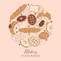 Breads illustration background pattern vector