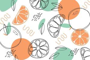 Citrus oranges fruits seamless pattern vector