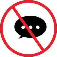 No comentarios permitido icono. comentario prohibición signo. No comentarios icono o charla prohibido símbolo. plano estilo. vector
