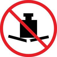 No heavy load icon. Do not place heavy objects on surface sign. No heavy load label safety symbol. flat style. vector