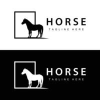 Wild Horse Logo Farm Design Silhouette Simple Illustration Template vector