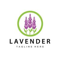 Lavender logo simple design cosmetic plant purple color and aromatherapy lavender flower garden template vector