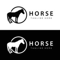 Wild Horse Logo Farm Design Silhouette Simple Illustration Template vector