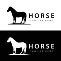 Wild Horse Logo Farm Design Silhouette Simple Illustration Template vector