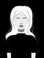 mujer popular Arte póster minimalista pintar negro blanco color plano vector