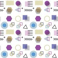 Memphis style with geometric pattern, illustration with geometric figures. Trendy seamless pattern vector