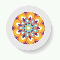 decorative plates for interior design. Empty dish, porcelain plate mock up design. illustration. Decorative plates with stilish ornament patterns. vector