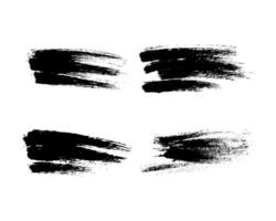 Set of black hand drawn brush strokes vector