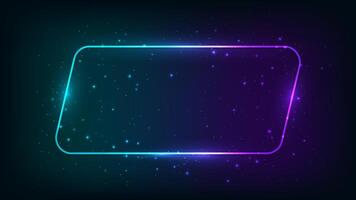 Neon frame with shining effects and sparkles vector