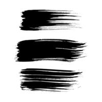 Set of black hand drawn brush strokes vector