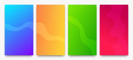 Modern colorful gradient background with wave lines vector