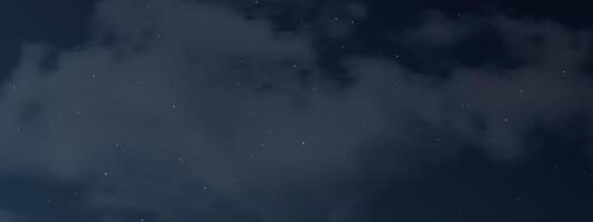 Night sky with clouds and many stars vector